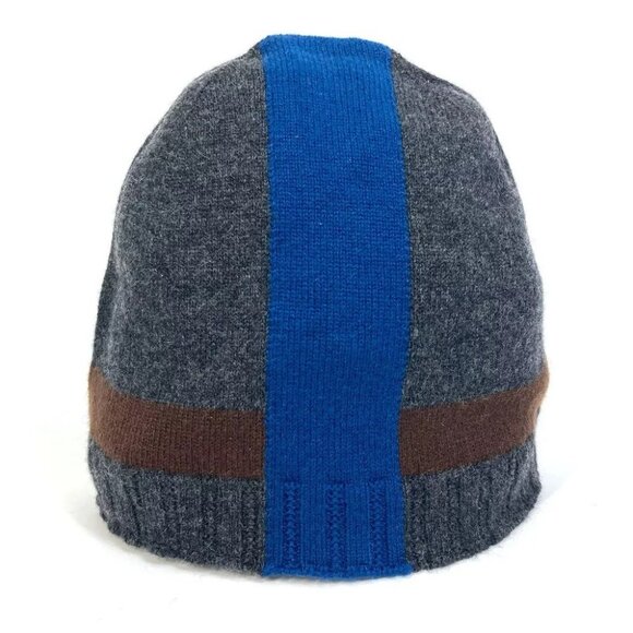 HERMES apparel Tricolor color hat Knit hat Cashmere gray main image 12